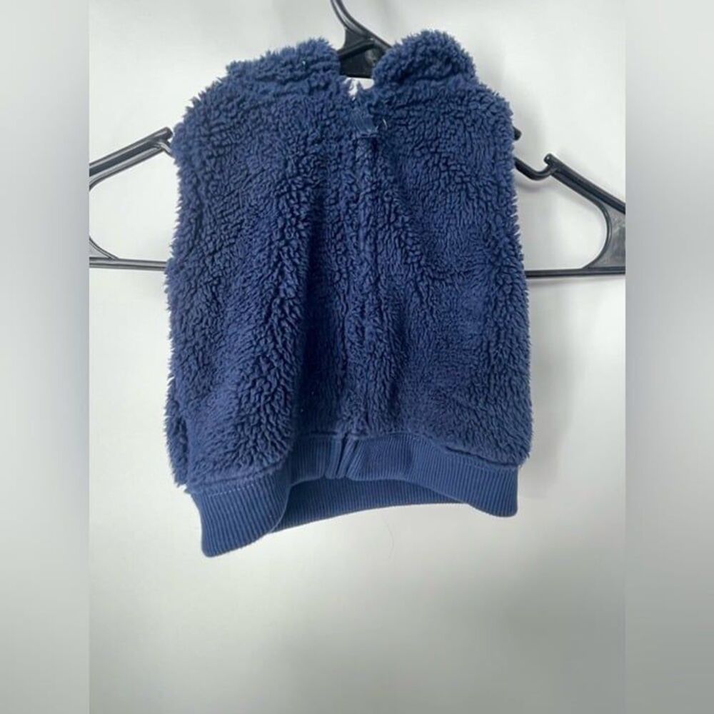 Carters fuzzy vest navy blue 6 months
